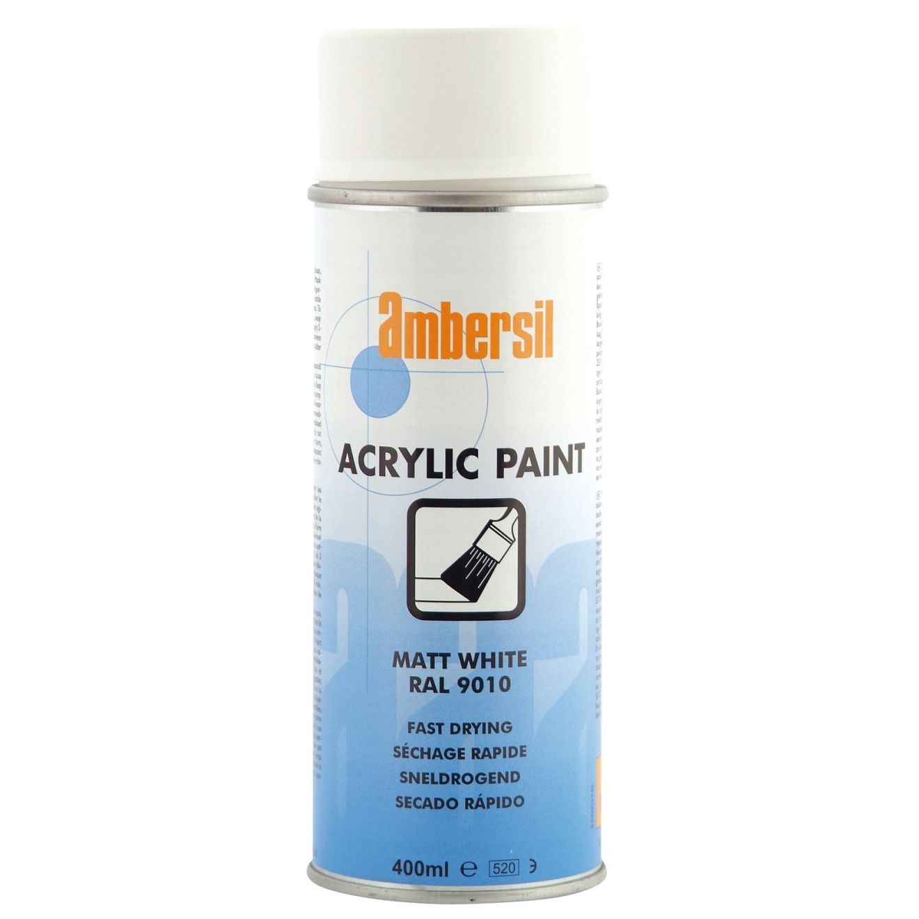 Ambersil 400ml RAL 9010 Matt White Acrylic Aerosol Spray Paint